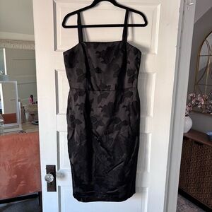 NWT White House Black Market Black Jacquard Sheath Dress